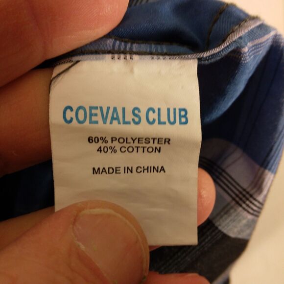 Coevals Club pearl snap shirt mens M Medium blue plaid western short sleeve - Picture 7 of 8